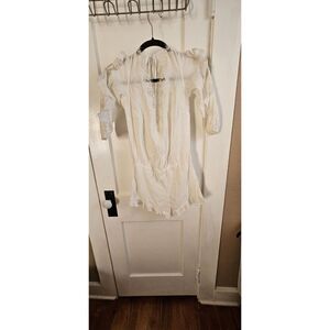 Victoria Secret Romper white bathing suit coverup ,sleep romper w/flare hem Sz M